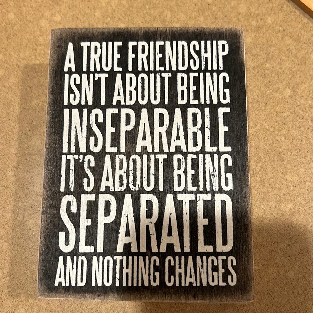 Wood Friendship Shelf Box Sign